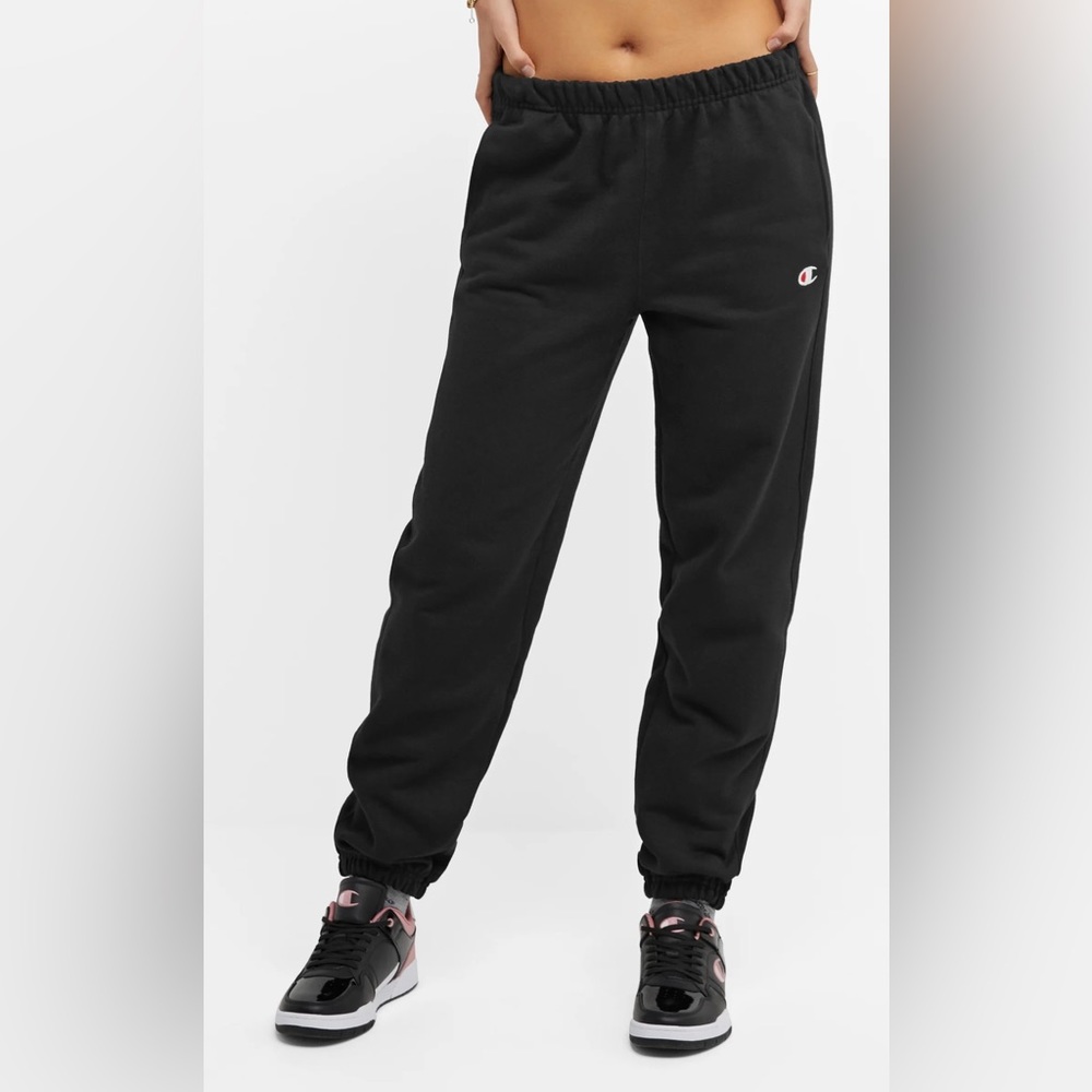 Champion black Reverse Weave Sweatpants joggers women’s size medium heavy weight - Picture 2 of 9